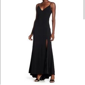 Sleeveless black gown